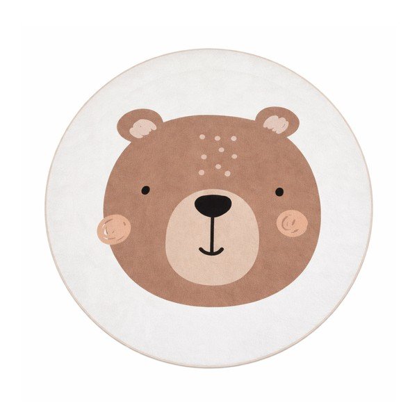 Brązowo-kremowy dywan dziecięcy odpowiedni do prania ø150 cm Teddy Bear – Mila Home