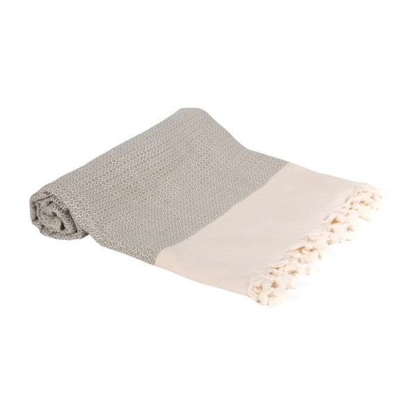 Szary ręcznik kąpielowy tkany ręcznie Ivy's Emel, 100x180 cm