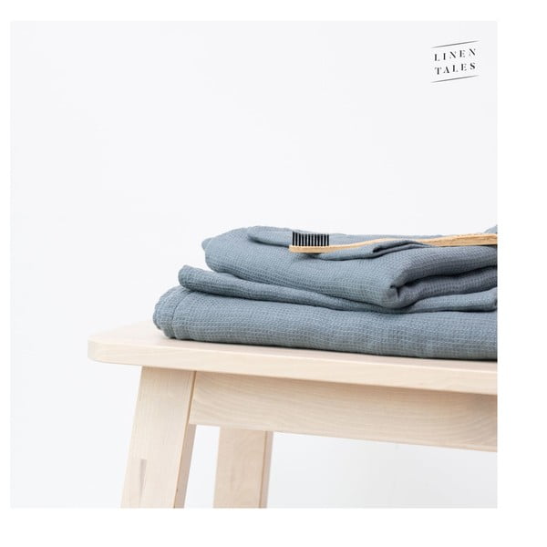 Niebieski lniany ręcznik 30x30 cm – Linen Tales