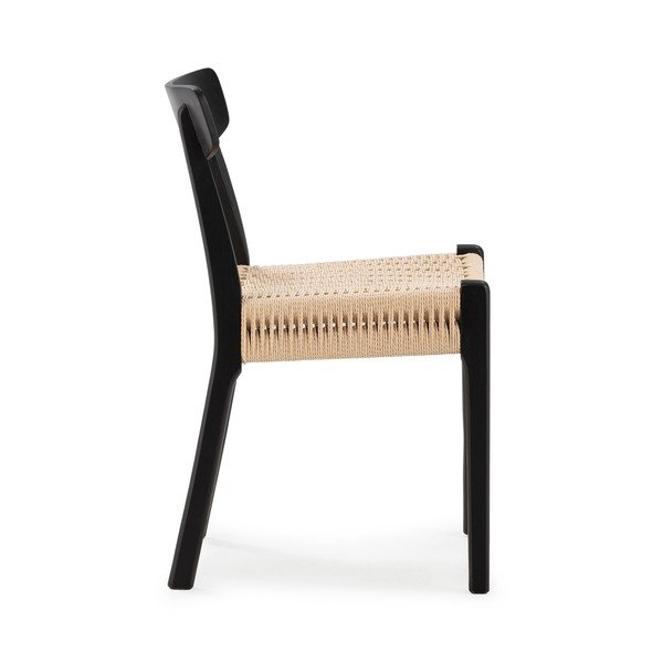 Czarne krzesła zestaw 2 szt. z litego drewna kauczukowego Biel – MOME-image-4