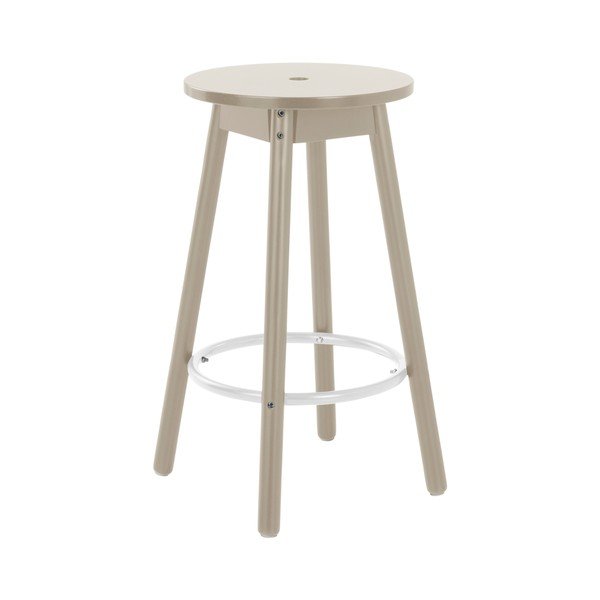 Szary hoker z litego drewna sosnowego (wysokość siedziska 65 cm) Kinna – Jotex