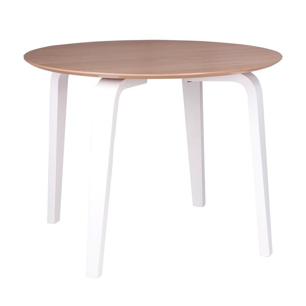 Brązowy stół do jadalni z białą konstrukcją sømcasa Nora, ø 100 cm
