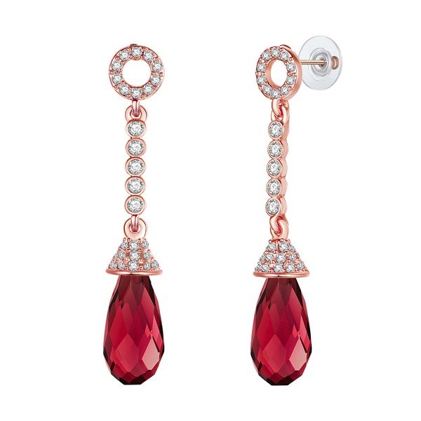 Kolczyki Swarovski Elements Stone Red-image-2