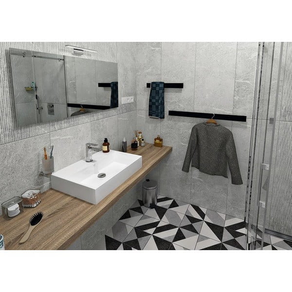 Wieszak ścienny na ręczniki w kolorze matowej czerni Patron – Sapho-image-1