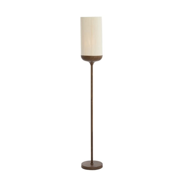 Ciemnobrązowa lampa stojąca z tekstylnym kloszem (wysokość 159 cm) Dania – Light & Living
