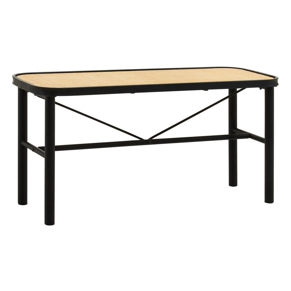 Czarna/w naturalnym kolorze rattanowa ławka Depok – Premier Housewares