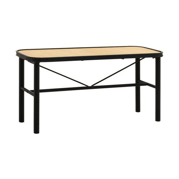 Czarna/w naturalnym kolorze rattanowa ławka Depok – Premier Housewares