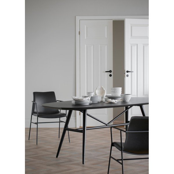 Czarne krzesło z obiciem ze sztucznej skóry Rowico Huntingbay-image-1