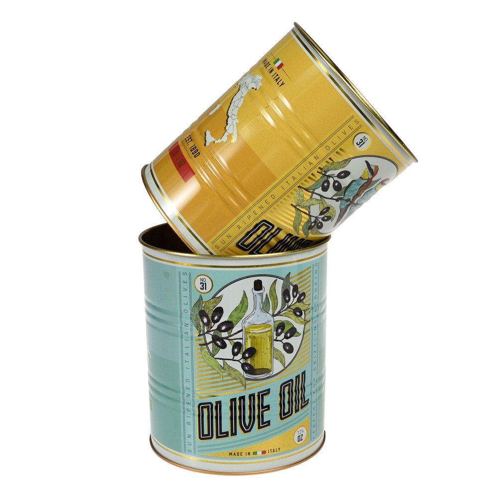 Pojemniki dekoracyjne z cyny zestaw 2 szt. ø 11x13 cm Olive Oil – Rex London
