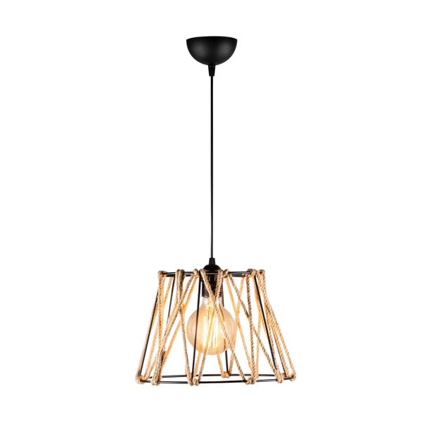 Czarno-beżowa lampa wisząca z metalowym kloszem ø 30 cm Jutini – Opviq lights