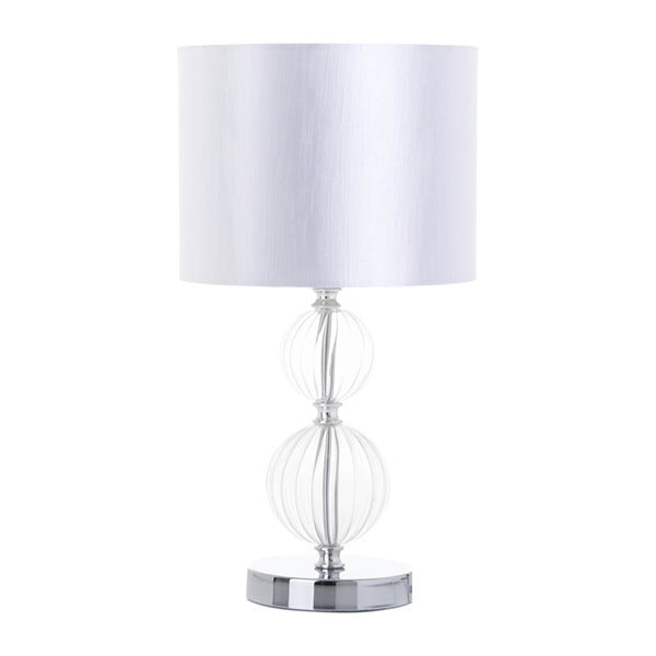 Biała stołowa lampa metalowa Unimasa 