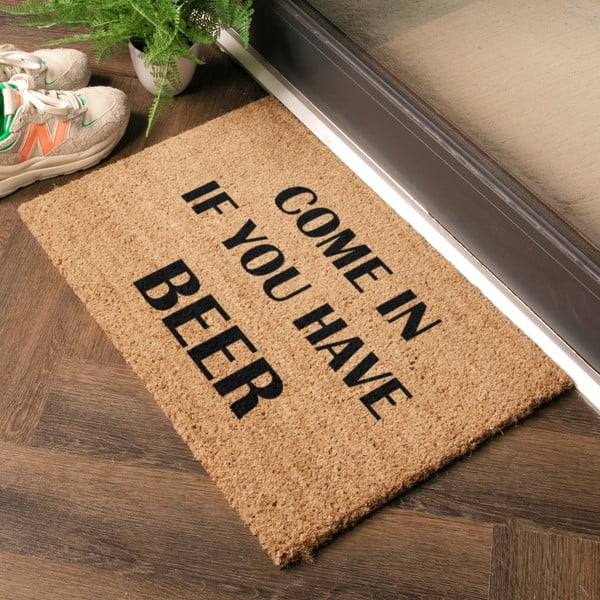 Wycieraczka z włókna kokosowego 40x60 cm Come again and bring beer – Artsy Doormats-image-1