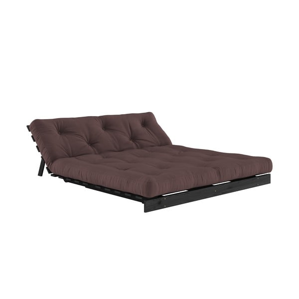 Ciemnobrązowa rozkładana sofa 160 cm Roots Black Night – Karup Design-image-4