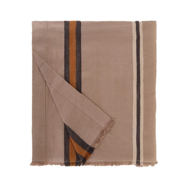 Beżowa narzuta na łóżko z mieszanki bawełny i lnu Buldan's Aren, 180 x 240 cm-image-4