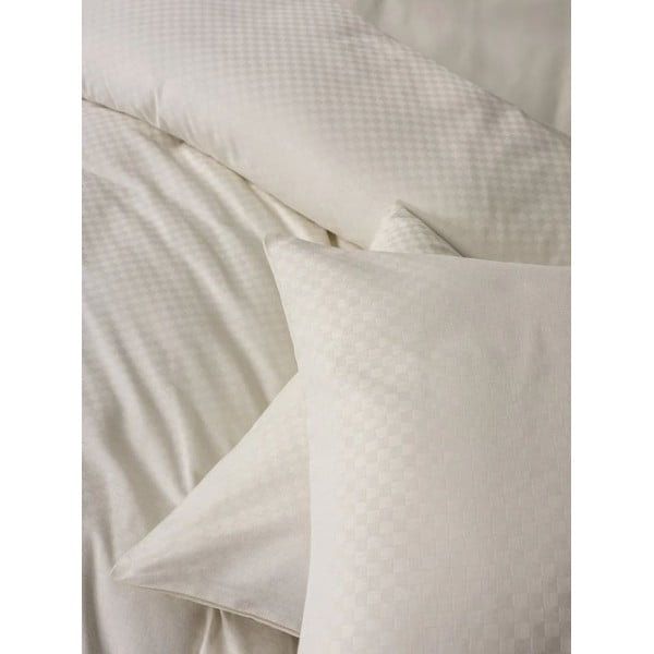 Beżowa pościel jednoosobowa z bawełny renforcé 140x200 cm Checkered – Mila Home Luxury-image-4