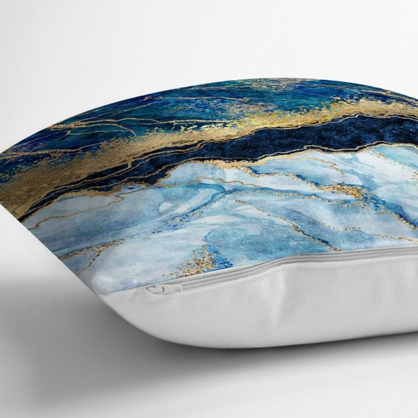 Poszewka na poduszkę Minimalist Cushion Covers Marble With Blue, 45x45 cm-image-1