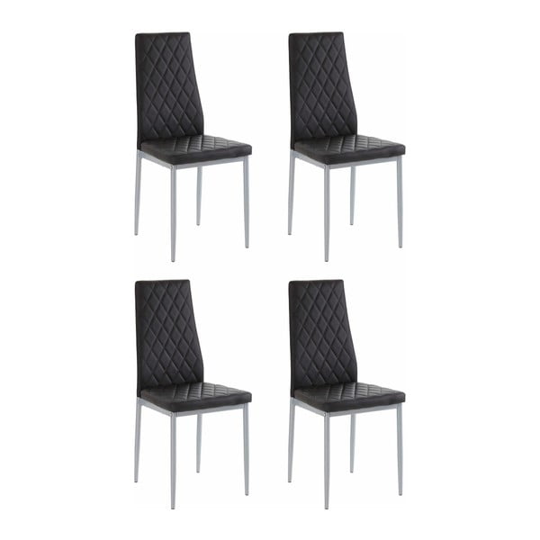 Zestaw 4 czarnych krzeseł Støraa Barak