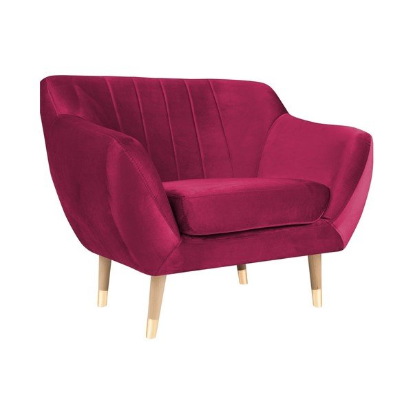 Różowy aksamitny fotel Mazzini Sofas Benito-image-2
