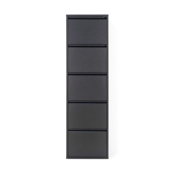 Czarna metalowa uchylna szafka na buty 50x169x15 cm Billy – Spinder Design-image-3