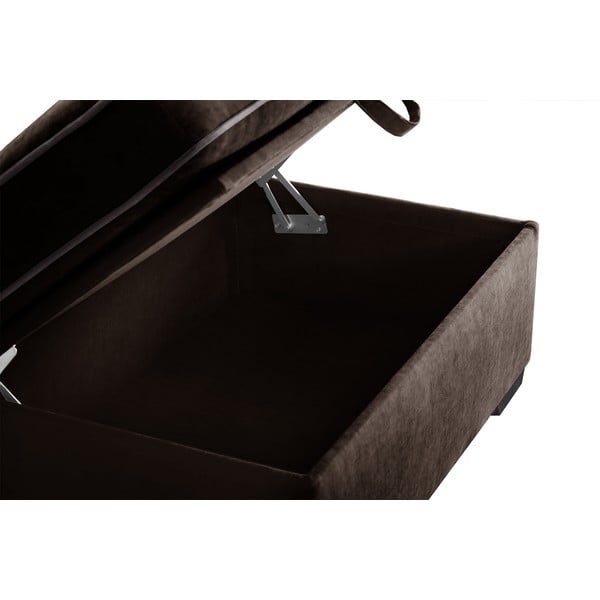 Brązowy puf ze schowkiem Jalouse Maison Serena-image-1