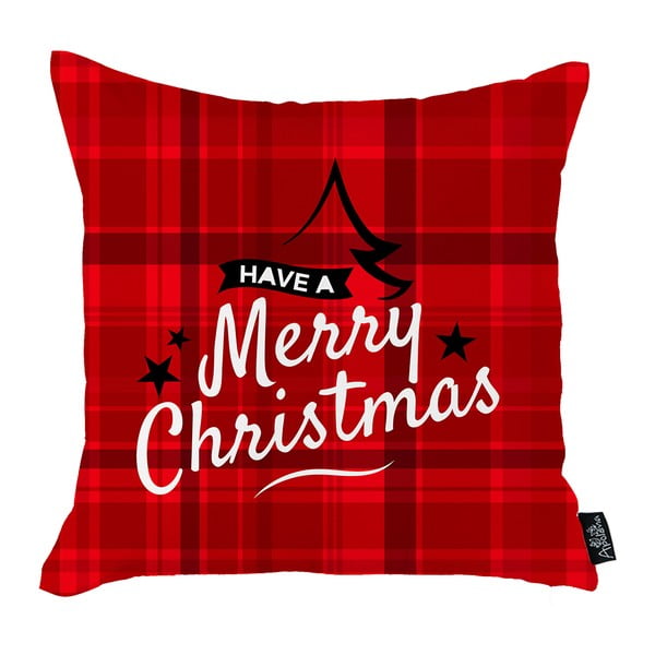 Czerwona poszewka na poduszkę ze świątecznym motywem Mike & Co. NEW YORK Honey Have a Merry Christmas, 45x45 cm