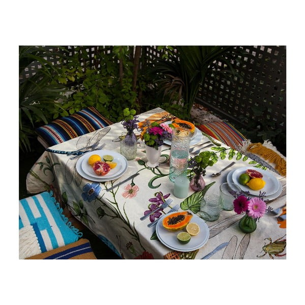 Obrus z domieszką lnu Madre Selva Tierra Bella, 134x246 cm-image-1