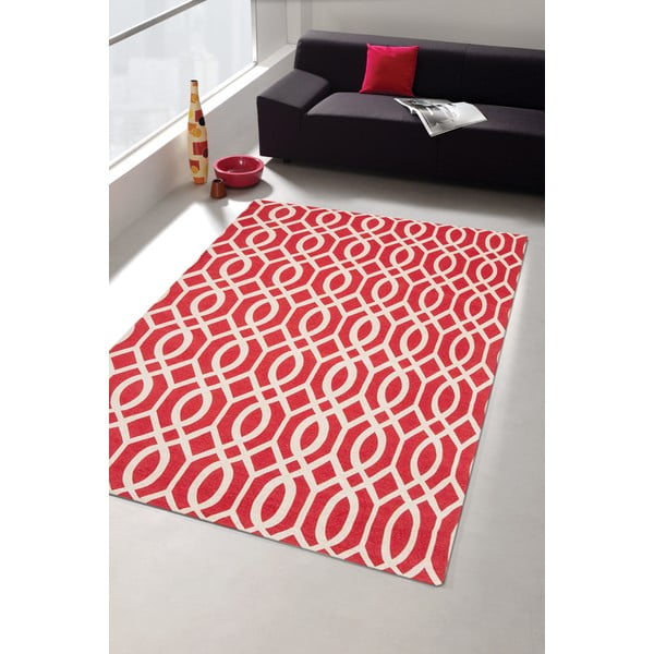 Wytrzymały dywan kuchenny Webtapetti Wallpaper Coral Red, 80x130 cm