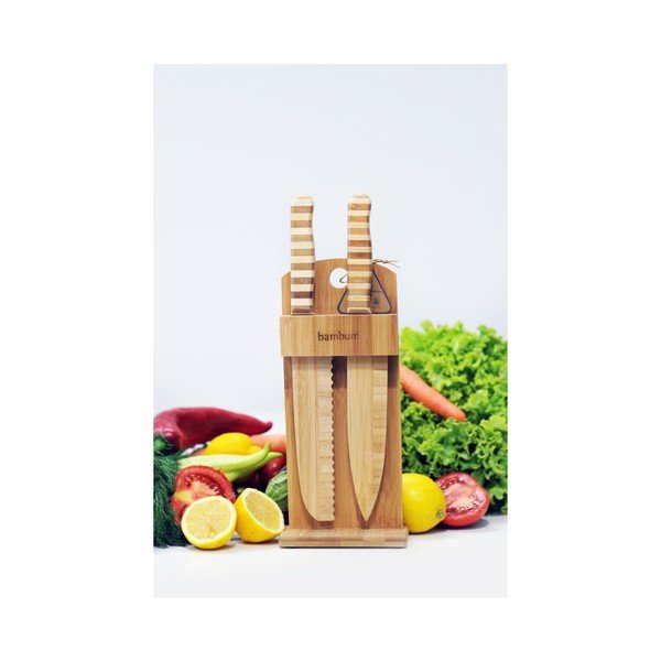Bambusowy stojak z 2 nożami Bambum Chapati-image-1