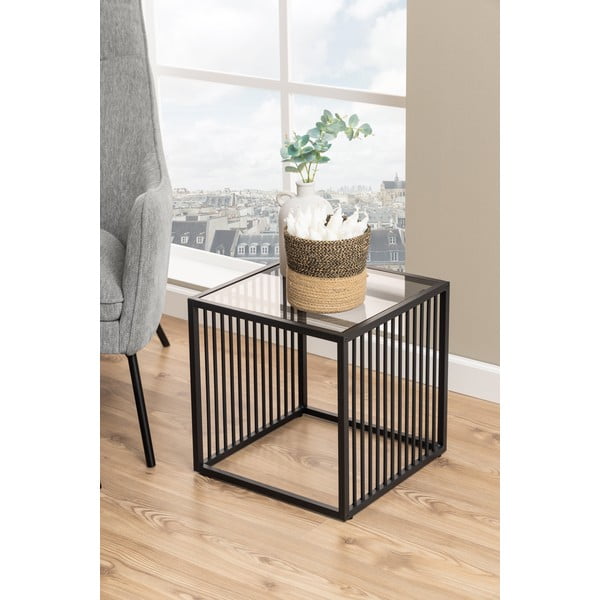 Stolik ze szklanym blatem 40x40 cm Strington – Actona-image-1