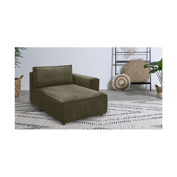 Jasnozielony sztruksowy moduł sofy (prawostronny) Nihad modular – Bobochic Paris-image-1