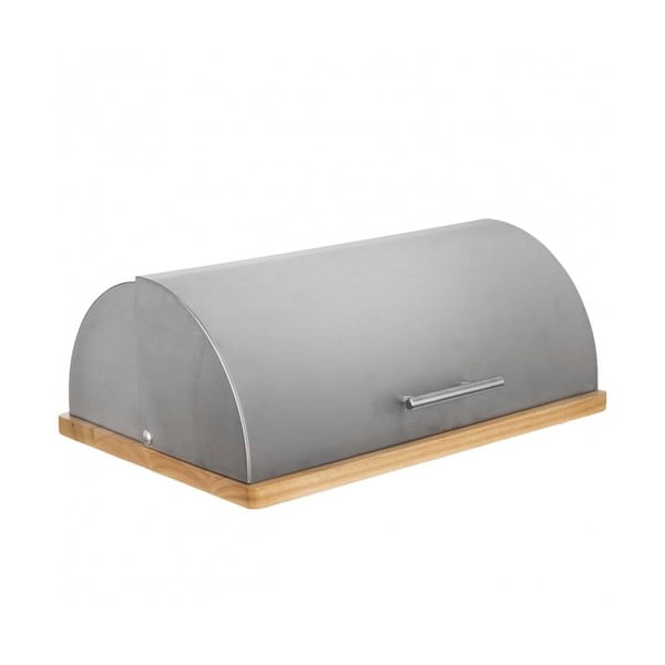 Pojemnik na chleb ze stali nierdzewnej i bambusu Orion Basic-image-1