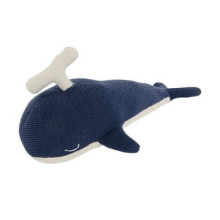 Niebiesko-biała przytulanka Kindsgut Whale