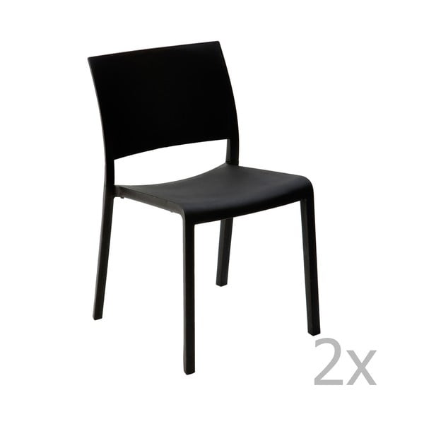 Zestaw 2 czarnych krzeseł ogrodowych Resol Fiona