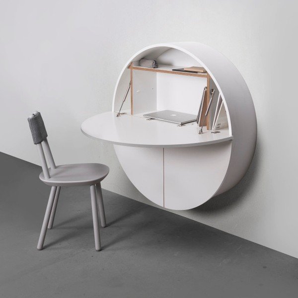 Białe wielofunkcyjne biurko wiszące EMKO Pill-image-2