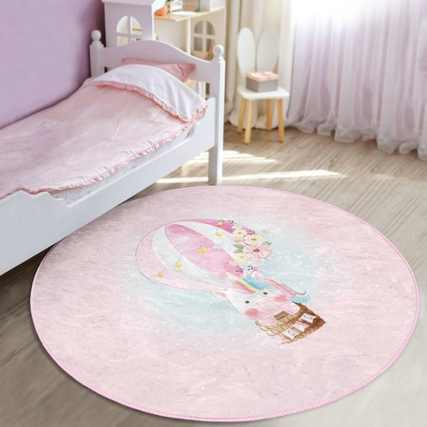 Różowy dywan dziecięcy ø 120 cm Comfort – Mila Home-image-3