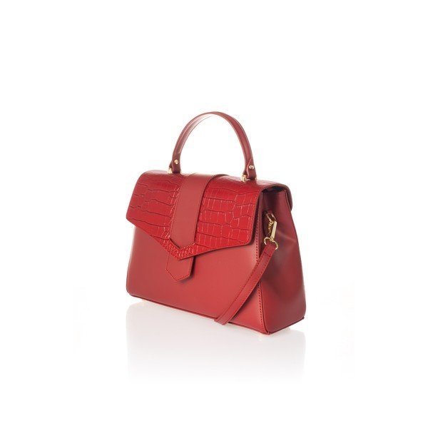 Czerwona skórzana torebka Federica Bassi Marta-image-3
