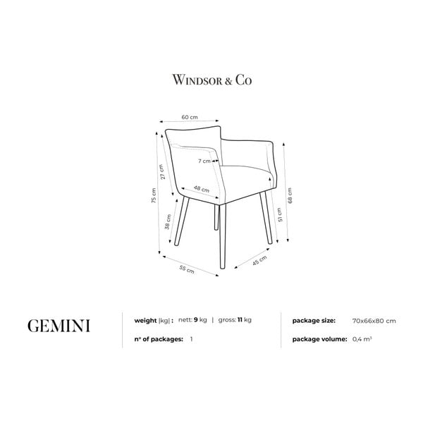 Aksamitne krzesło Windsor & Co Sofas Gemini-image-3