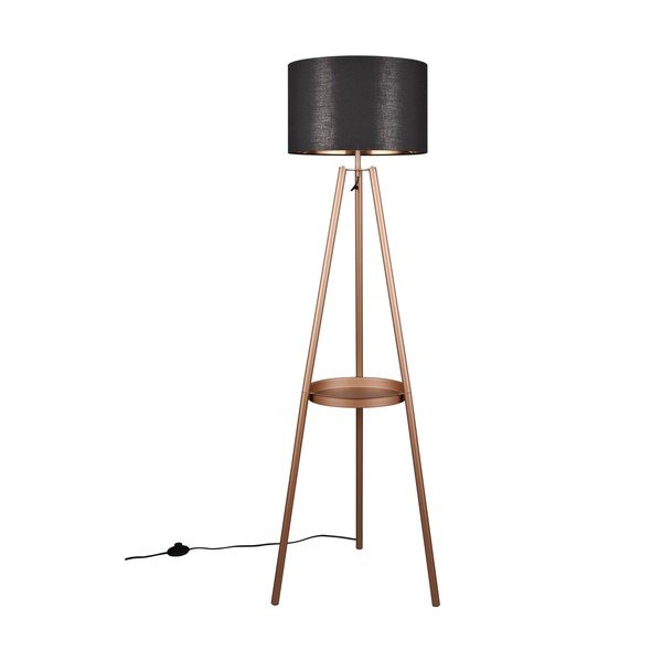 Brązowa lampa stojąca z półką (wys. 152 cm) Colette – Reality