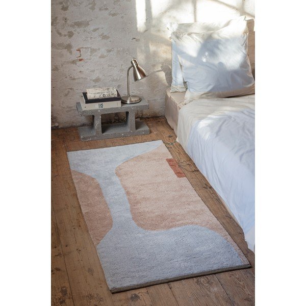 Jasnoniebiesko-beżowy bawełniany chodnik odpowiedni do prania 70x150 cm Figura – Mette Ditmer Denmark-image-2