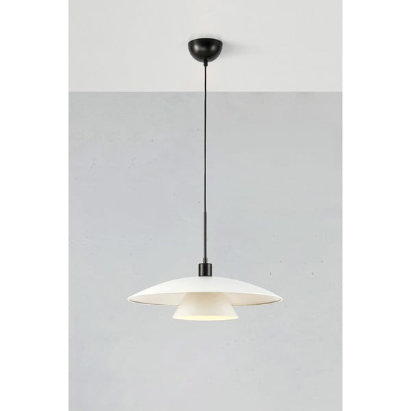 Czarno-biała lampa wisząca z metalowym kloszem ø 50 cm Millinge – Markslöjd-image-1