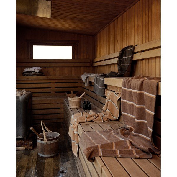 Czarny/jasnoszary bawełniany ręcznik 50x100 cm Sauna – Zone-image-1