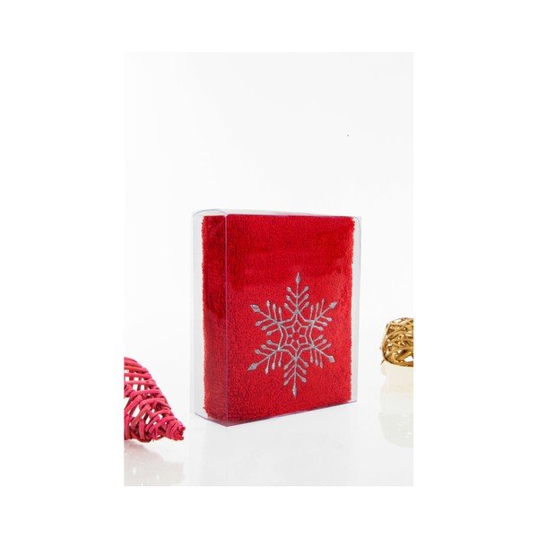 Ręcznik Christmas Snowflake Red, 30x50 cm-image-1