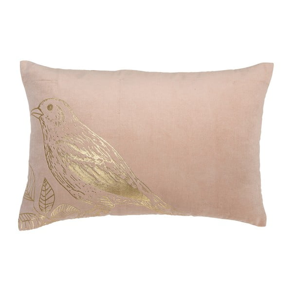 Różowa poduszka bawełniana Bloomingville Birdie, 45x60 cm