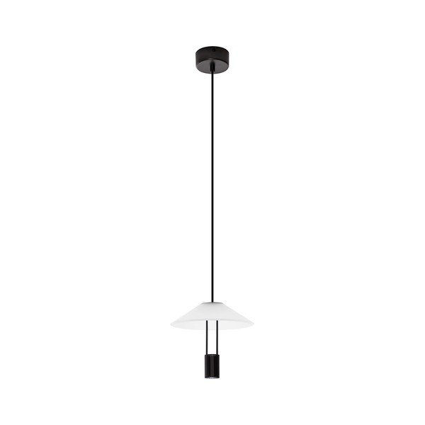 Aluminiowa lampa wisząca LED w kolorze matowej czerni z kloszem ze szkła akrylowego ø 22 cm Anafi – Nova Luce