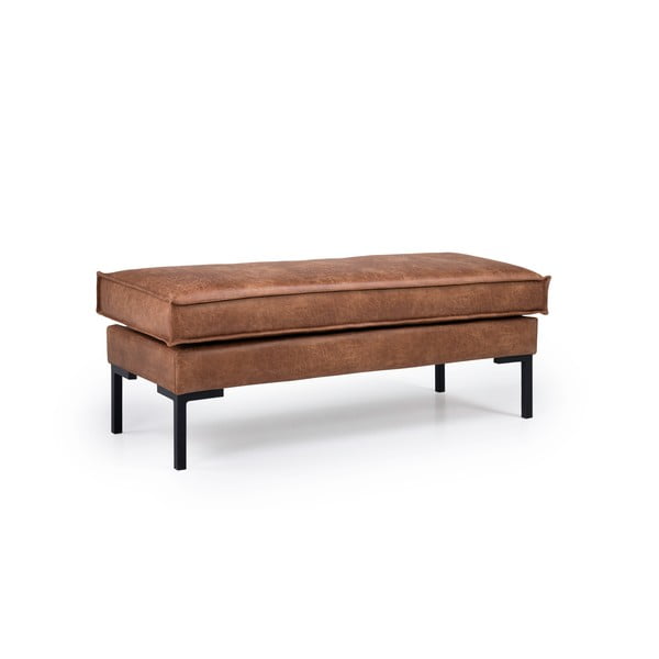 Jasnobrązowa ławka ze sztucznej skóry Scandic Rate-image-2