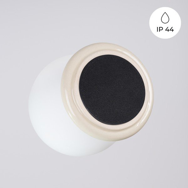Beżowa lampa sufitowa ceramiczna ze szklanym kloszem ø 12 cm Farsa – Sollux-image-4