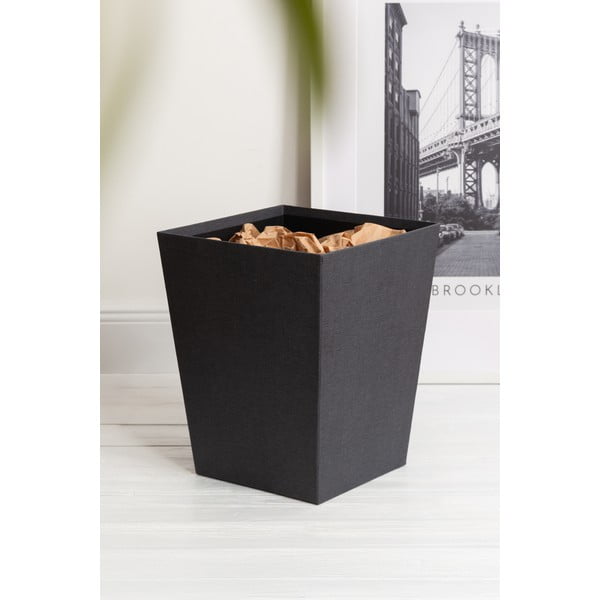 Czarny kosz na śmieci Sofia Canvas Paper Laminate – Bigso-image-1