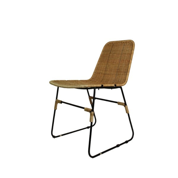 Czarne krzesło do jadalni z metalu i drewna HSM collection Africa