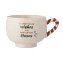 Kremowy kamionkowy kubek do cappuccino ze świątecznym motywem 250 ml Treats – Bloomingville