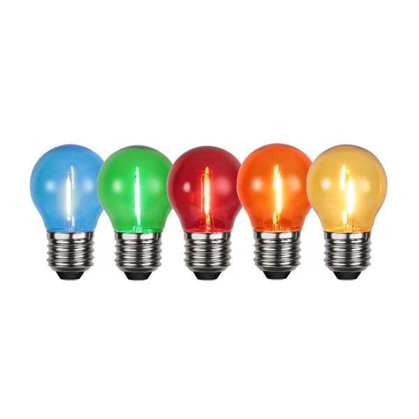 Zestaw 5 kolorowych żarówek LED Filament